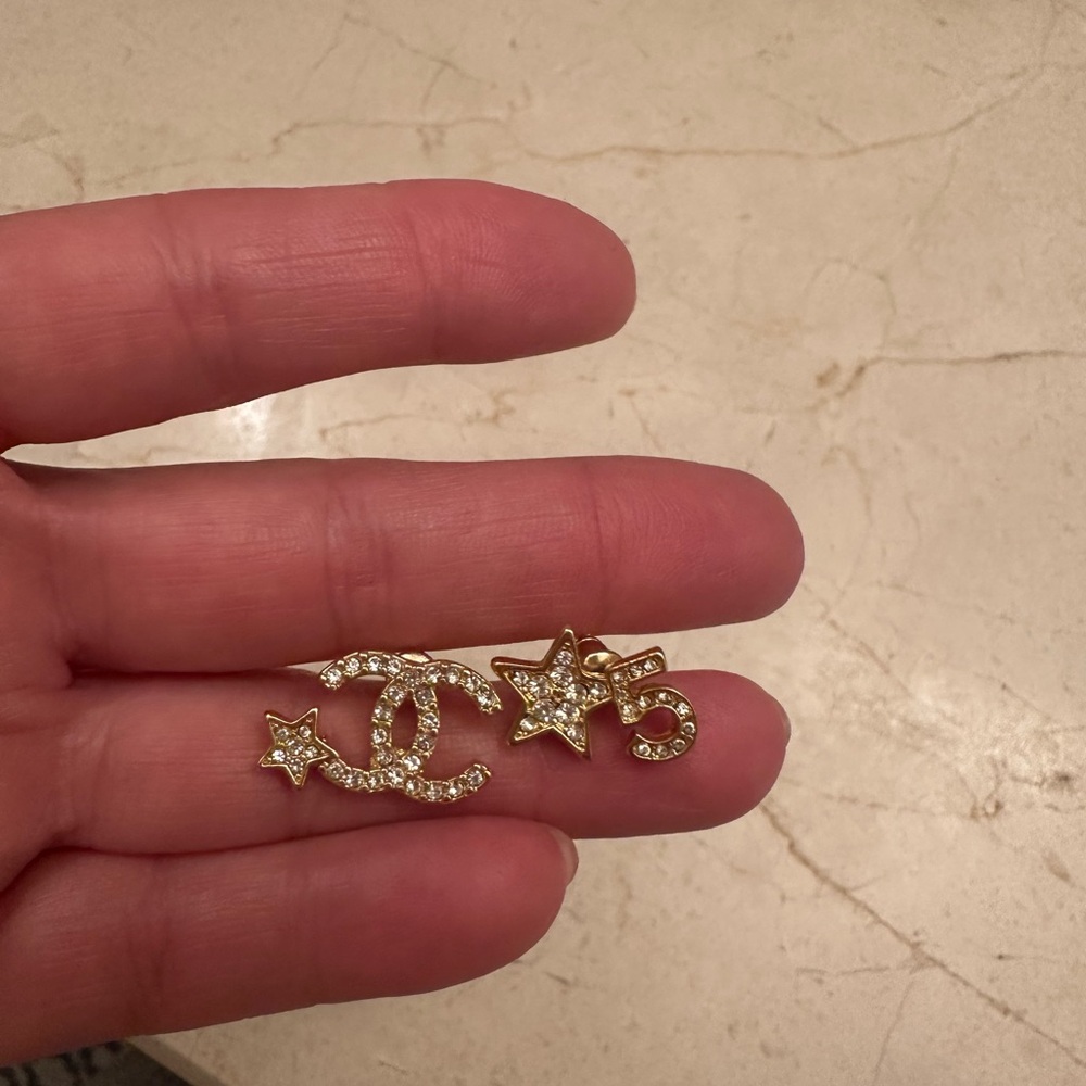 Gold and Silver Star Earrings